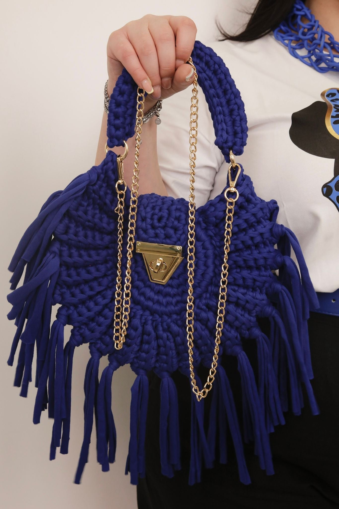 BORSA UNCINETTO BLU