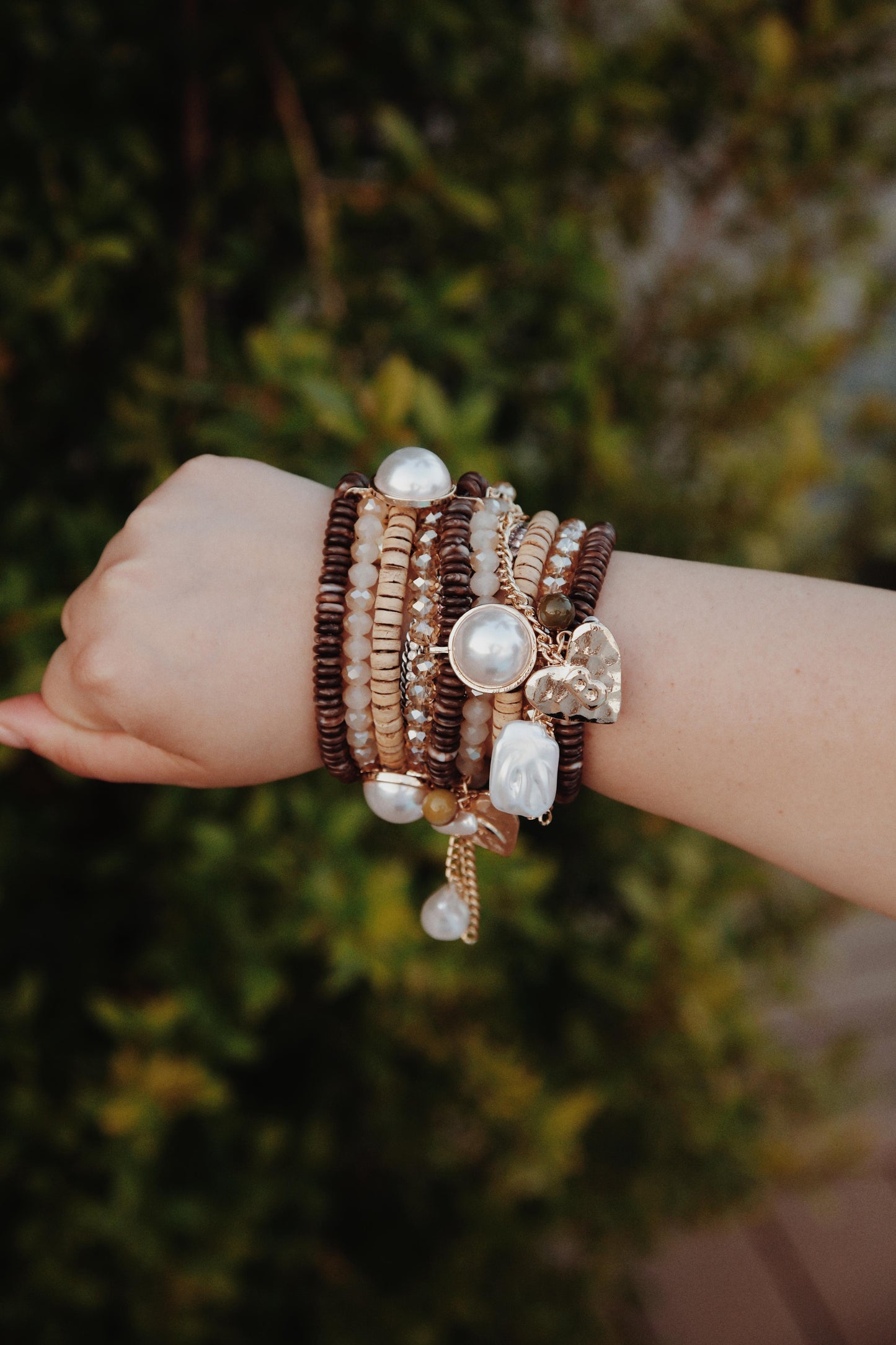 BRACCIALE PERLA BROWN