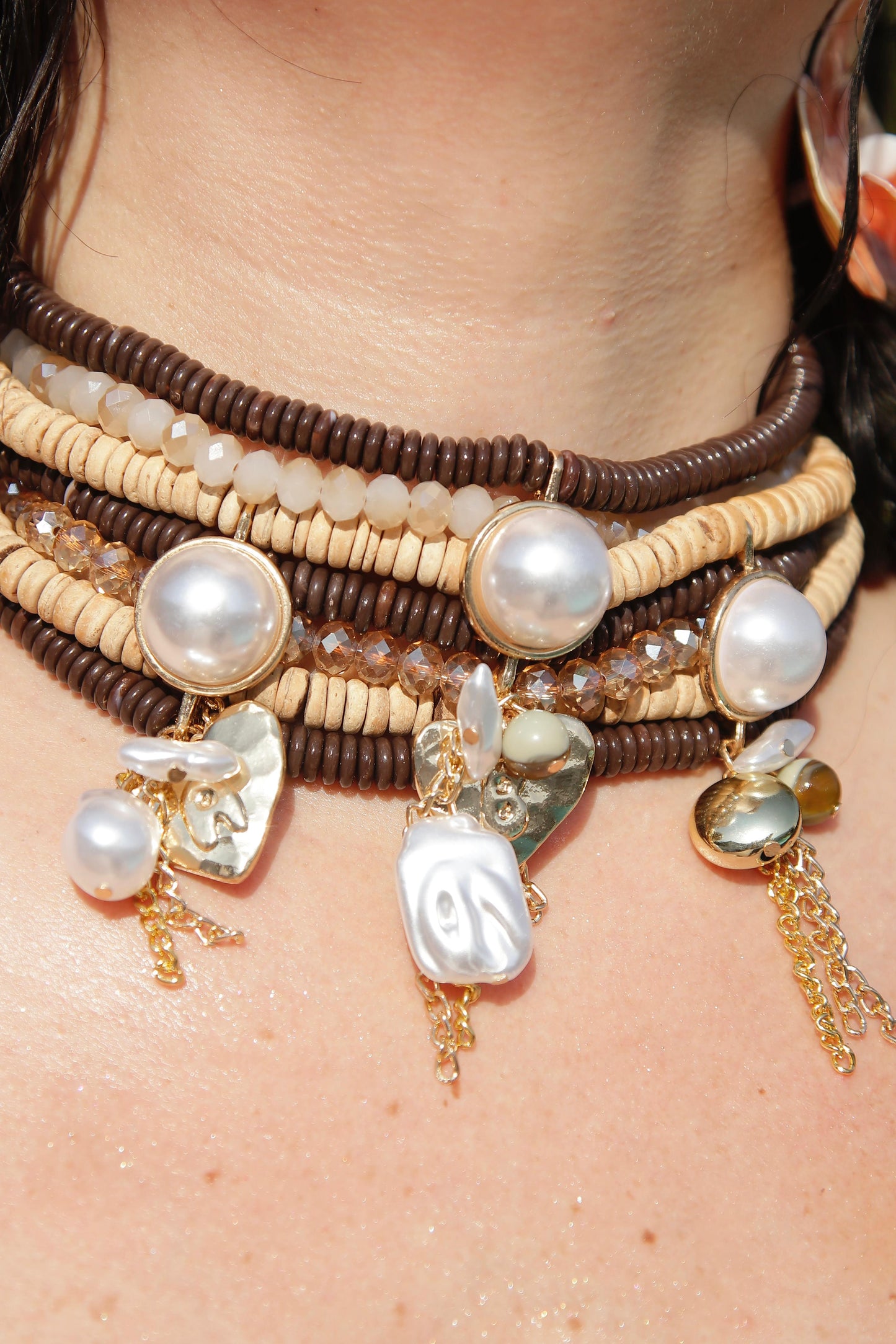 COLLANA PERLA BROWN