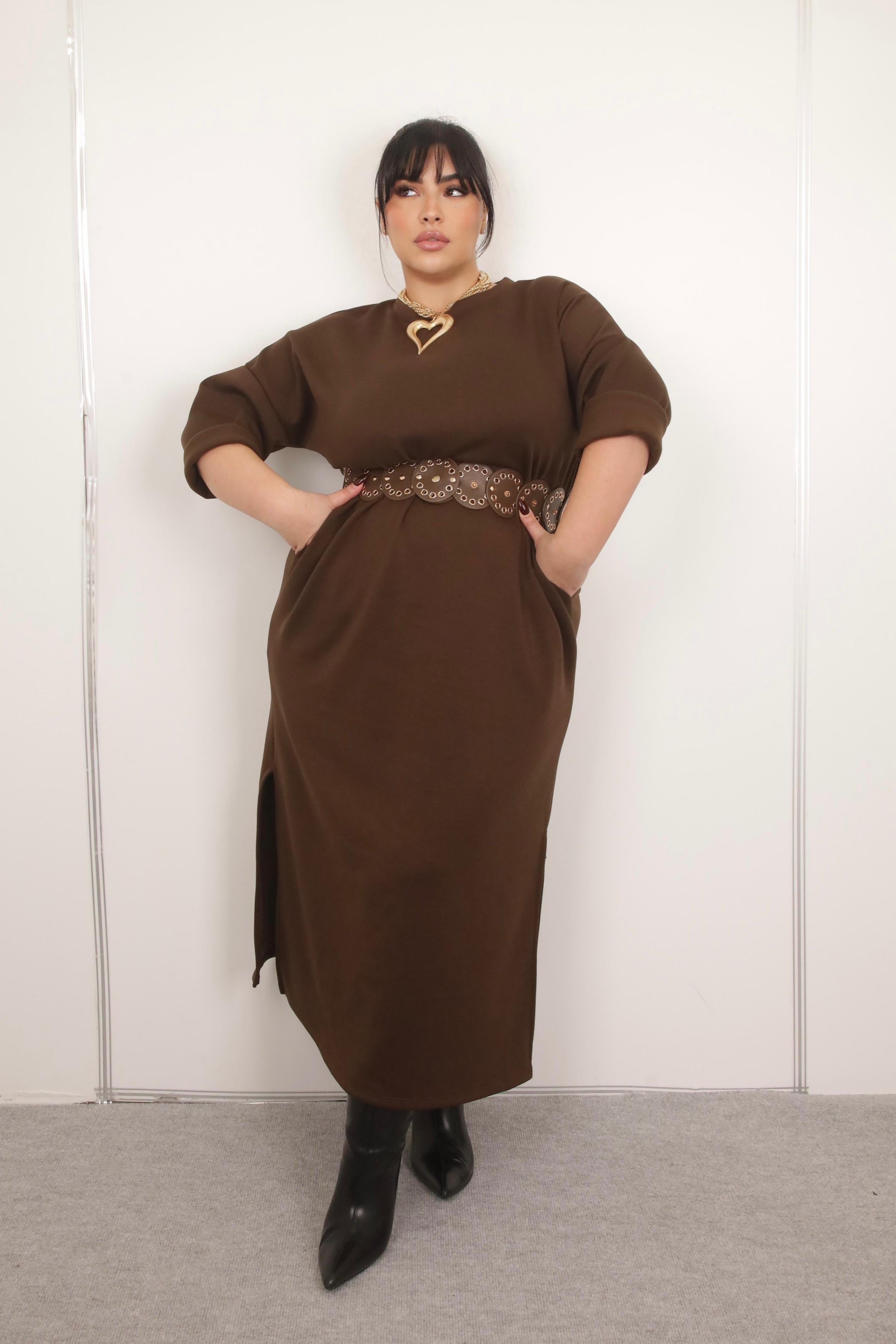 ABITO+CINTURA marrone