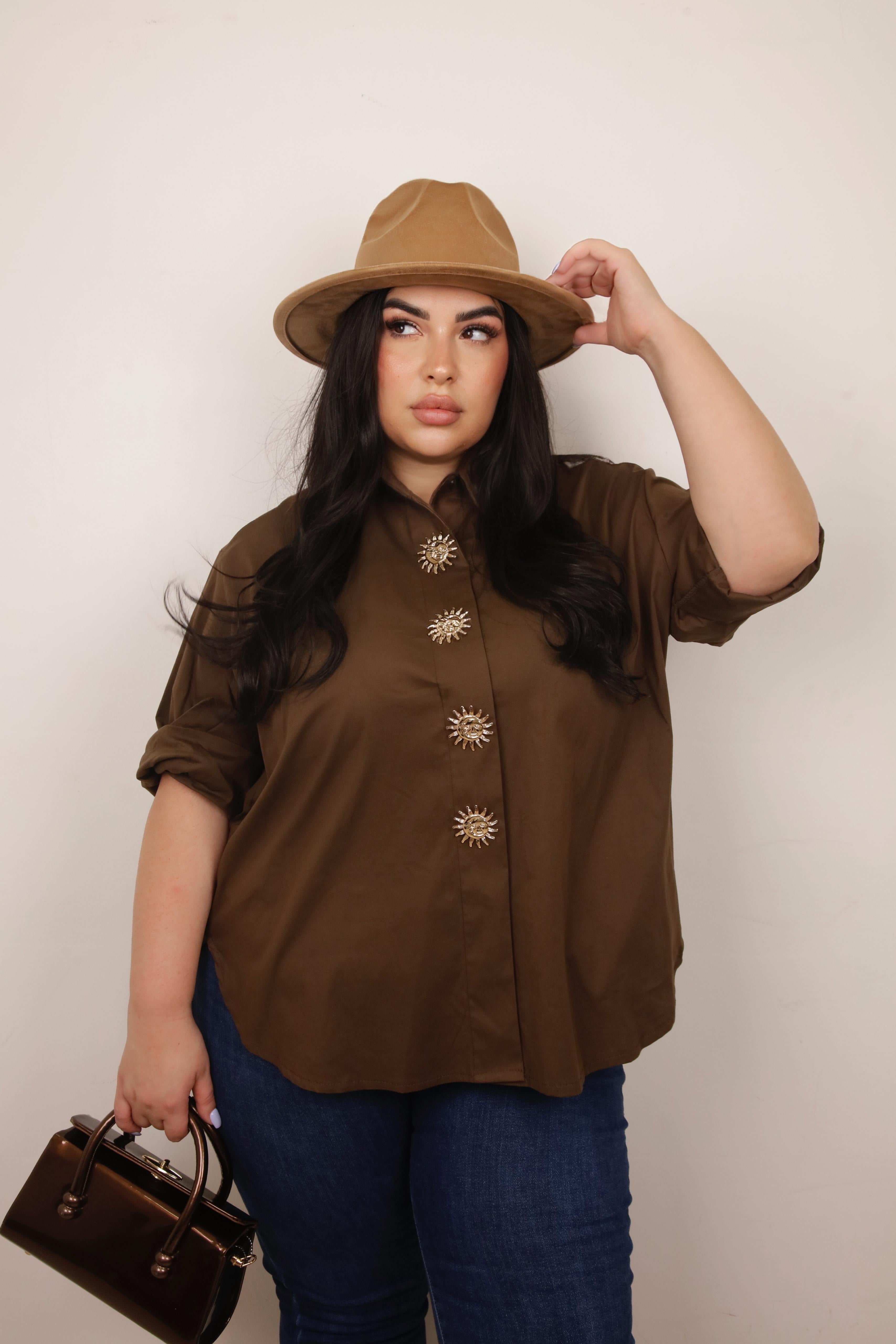 CAMICIA SOLE MARRONE