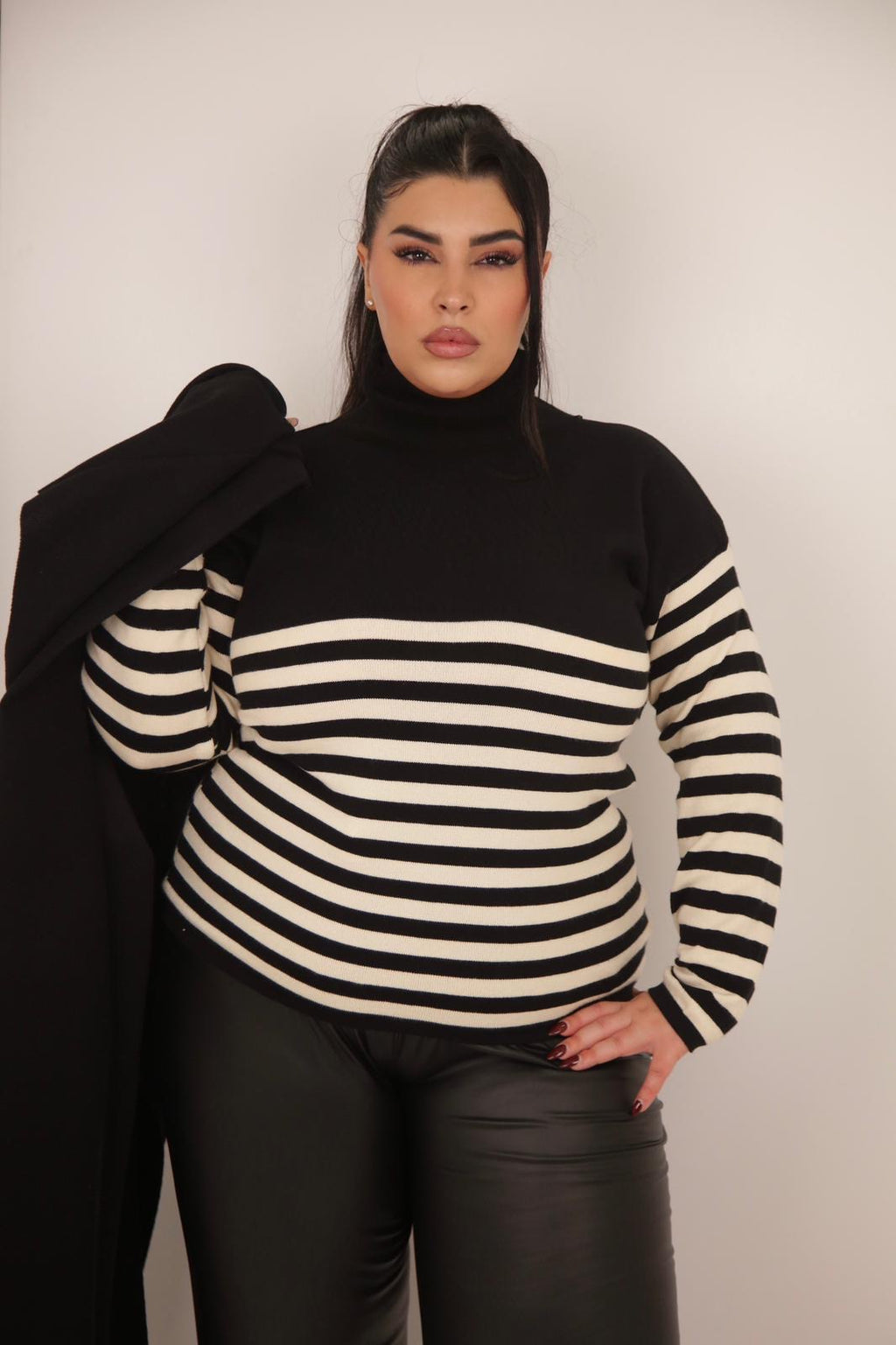 PULLOVER RIGA     nero/panna