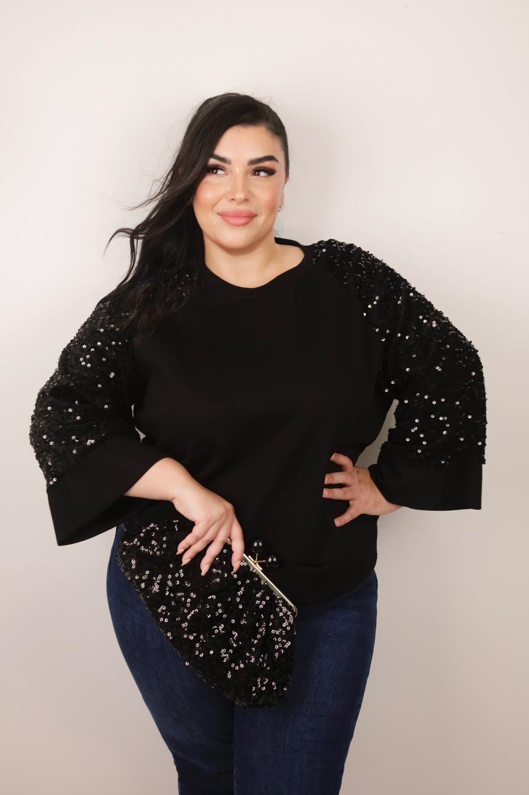 MAGLIA FELPA PAILLETTES