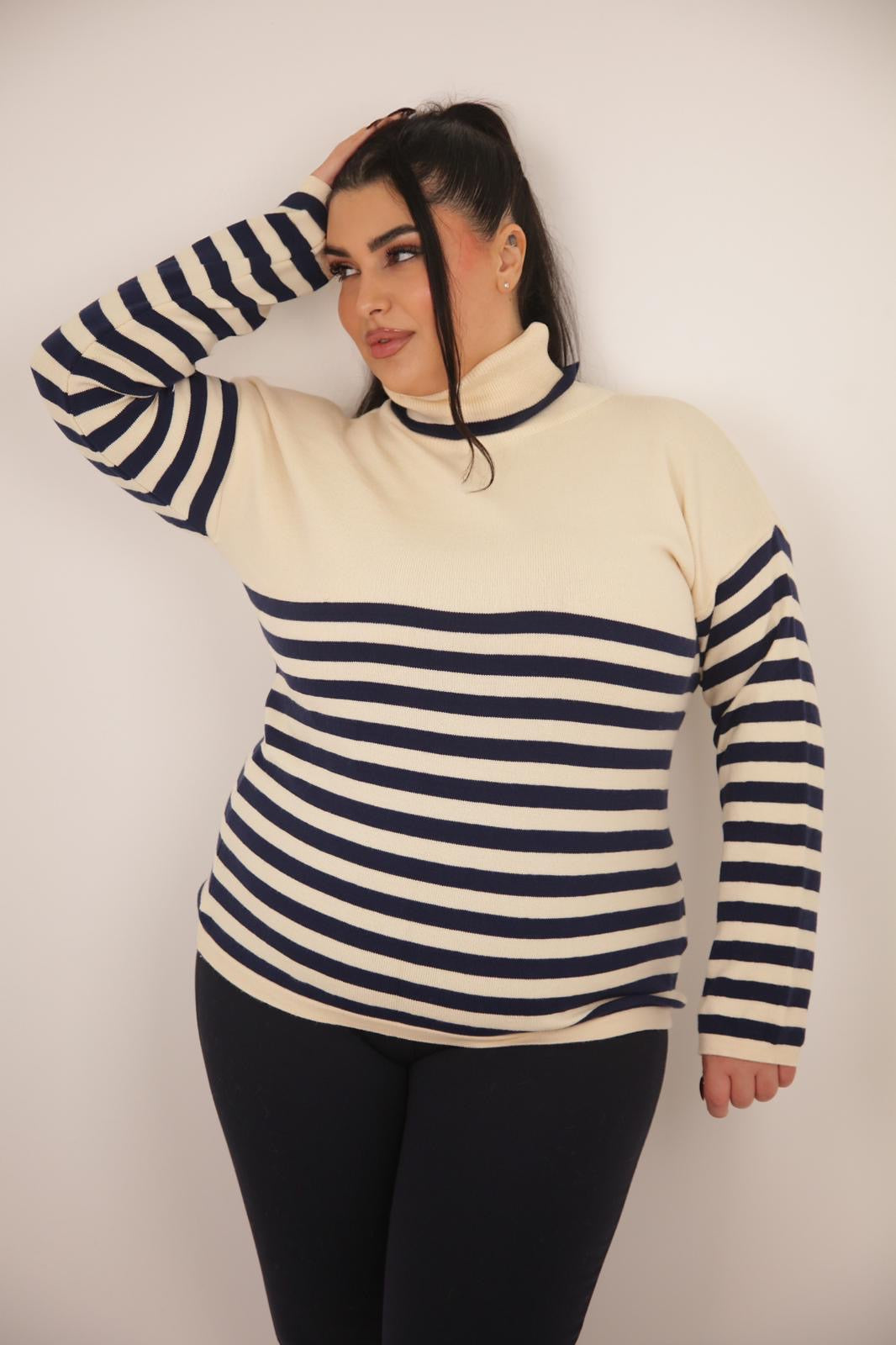 PULLOVER RIGA               panna/blu