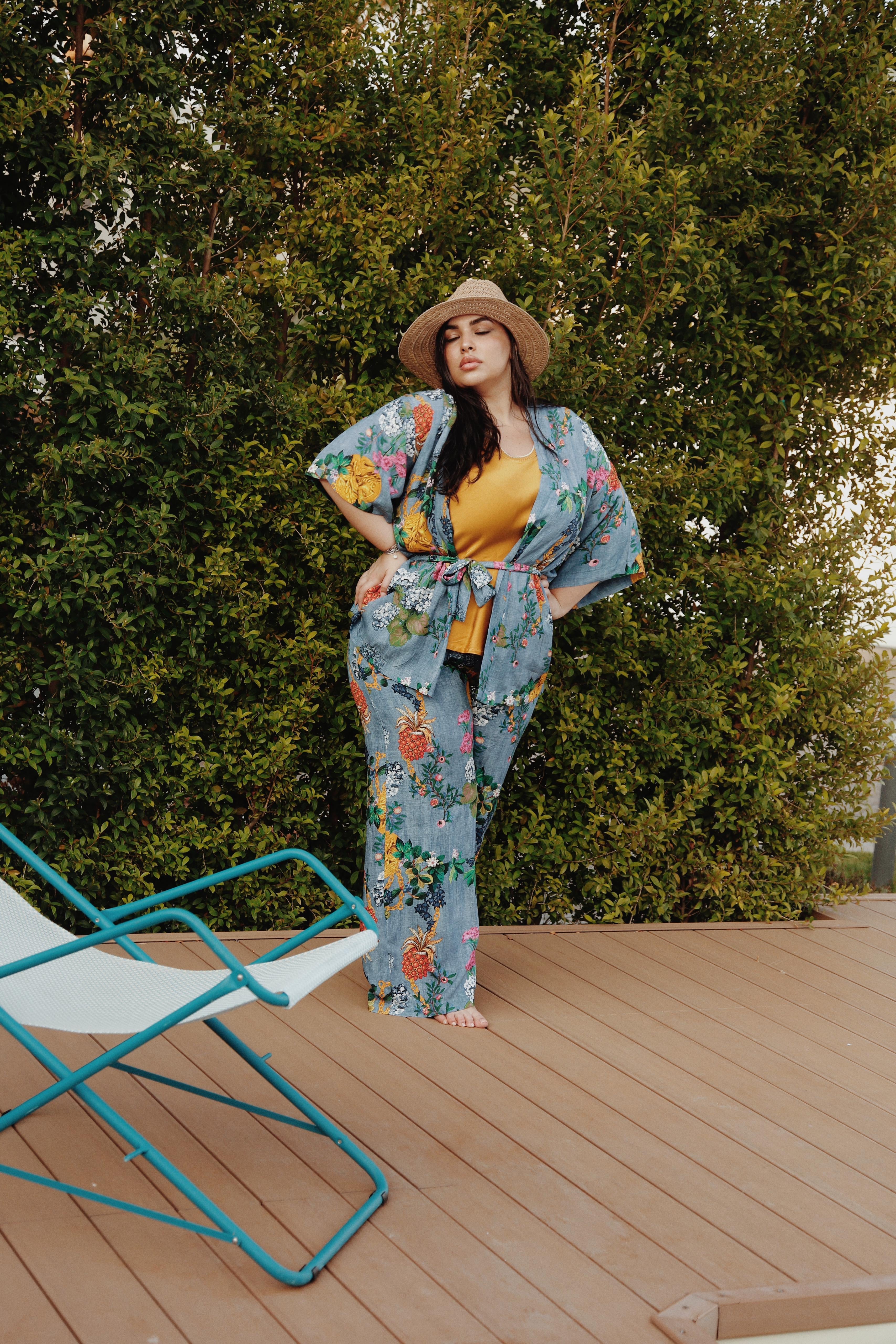 KIMONO FLOWER CELESTE
