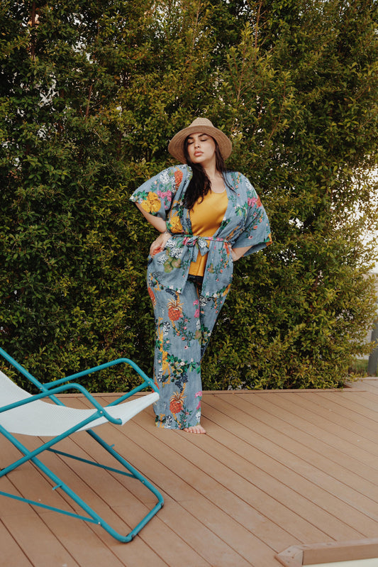 KIMONO FLOWER CELESTE