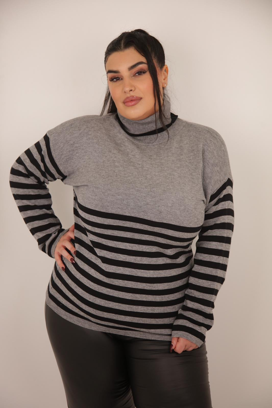 PULLOVER RIGA grigio/nero