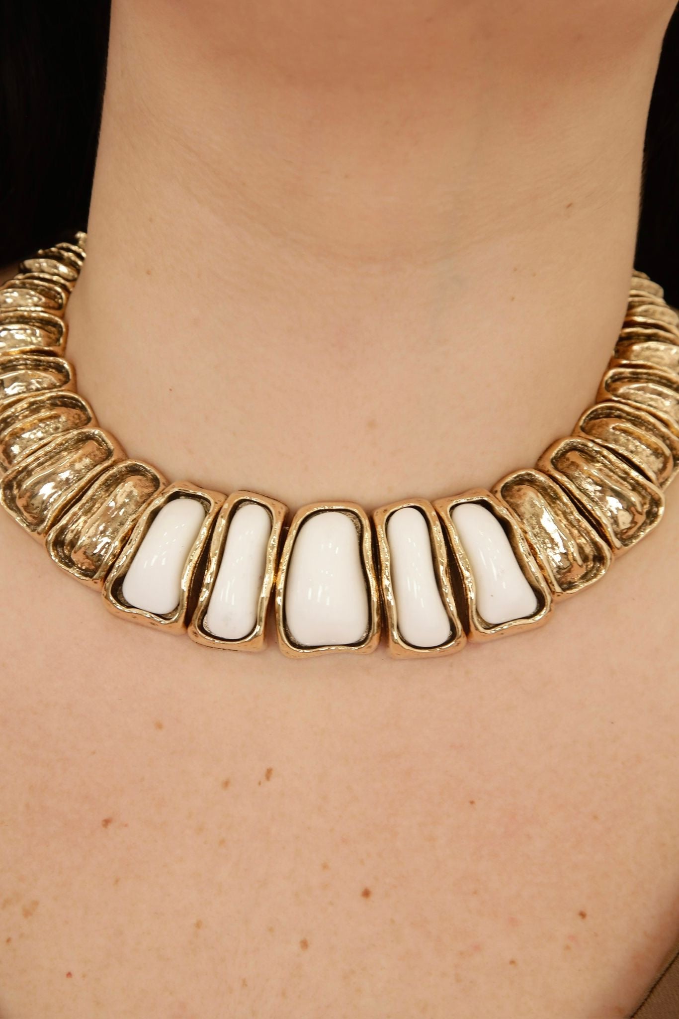 COLLANA BIANCA E ORO
