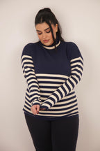PULLOVER RIGA        blu/panna