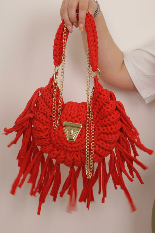BORSA UNCINETTO ROSSA