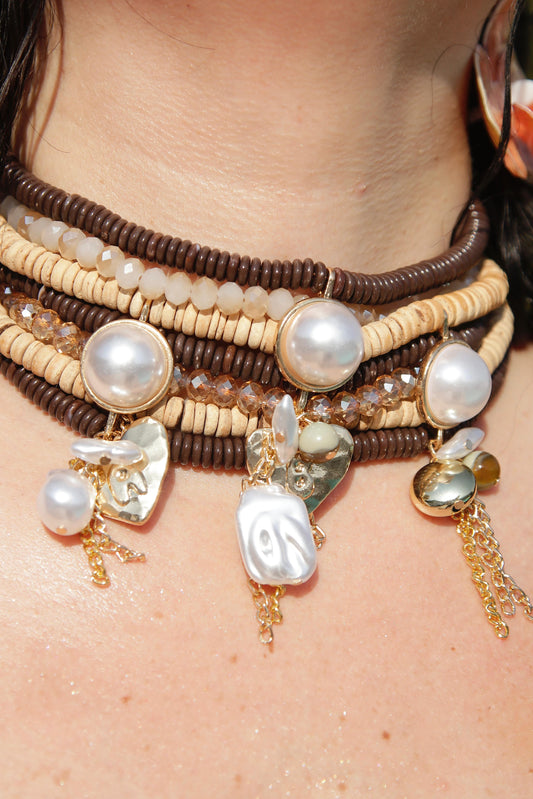 COLLANA PERLA BROWN